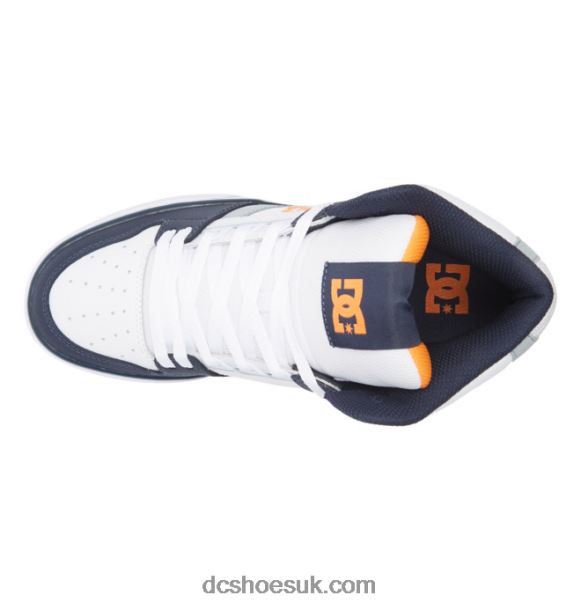 DC Shoes Men\s Pure High-Top Shoes LDXPV266 White/Grey/Orange