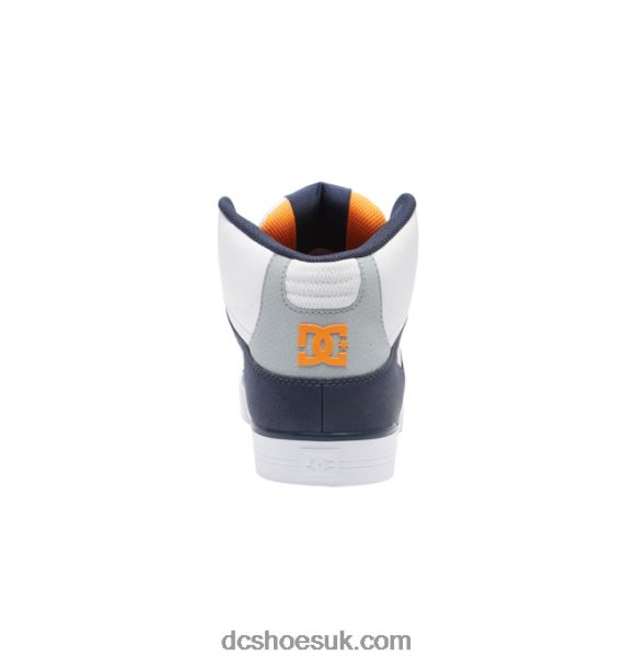 DC Shoes Men\s Pure High-Top Shoes LDXPV266 White/Grey/Orange